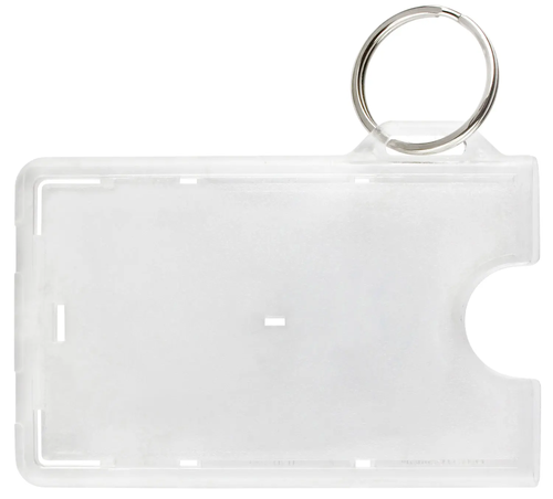 Rigid Plastic Horizontal Card Holder with Slot and Key Ring Rigid Plastic Horizontal Card Holder with Slot and Key Ring