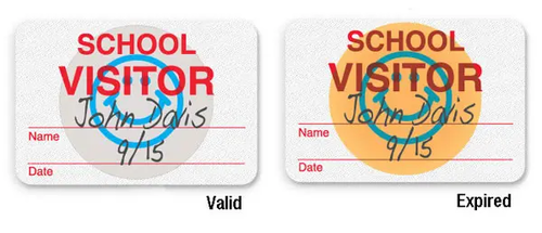 [DISCONTINUED BY BRADY] Manual School Badge "Visitor" (Red)