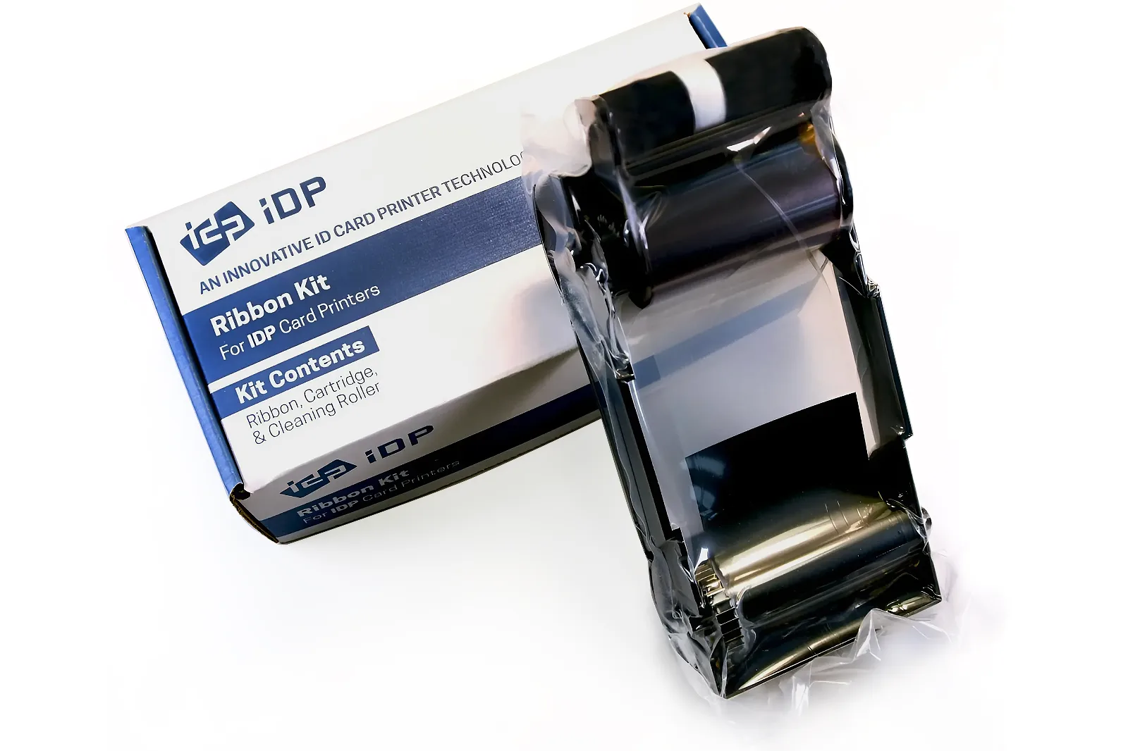 IDP YMCKO Ribbon KIT. Assembled Ribbon and Cassette with cleaning ...